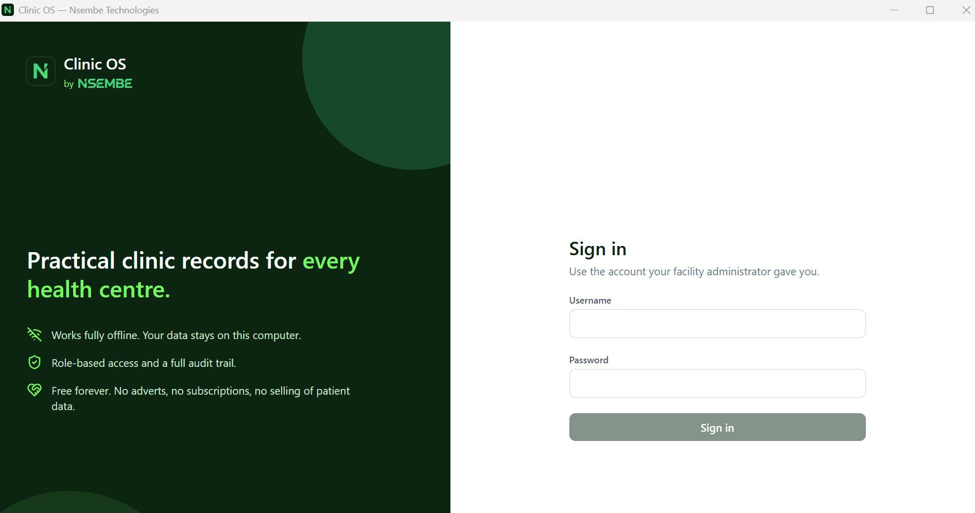 Clinic OS screenshot